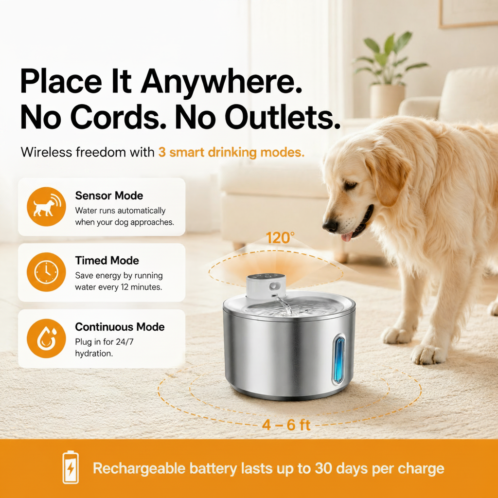 Fountivo Wireless Dog Water Fountain 8L
